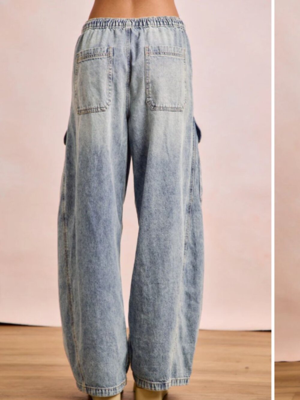 BAGGY BARREL DENIM PANTS WITH CARGO POCKETS SMALL-3X! - Picture 3 of 3